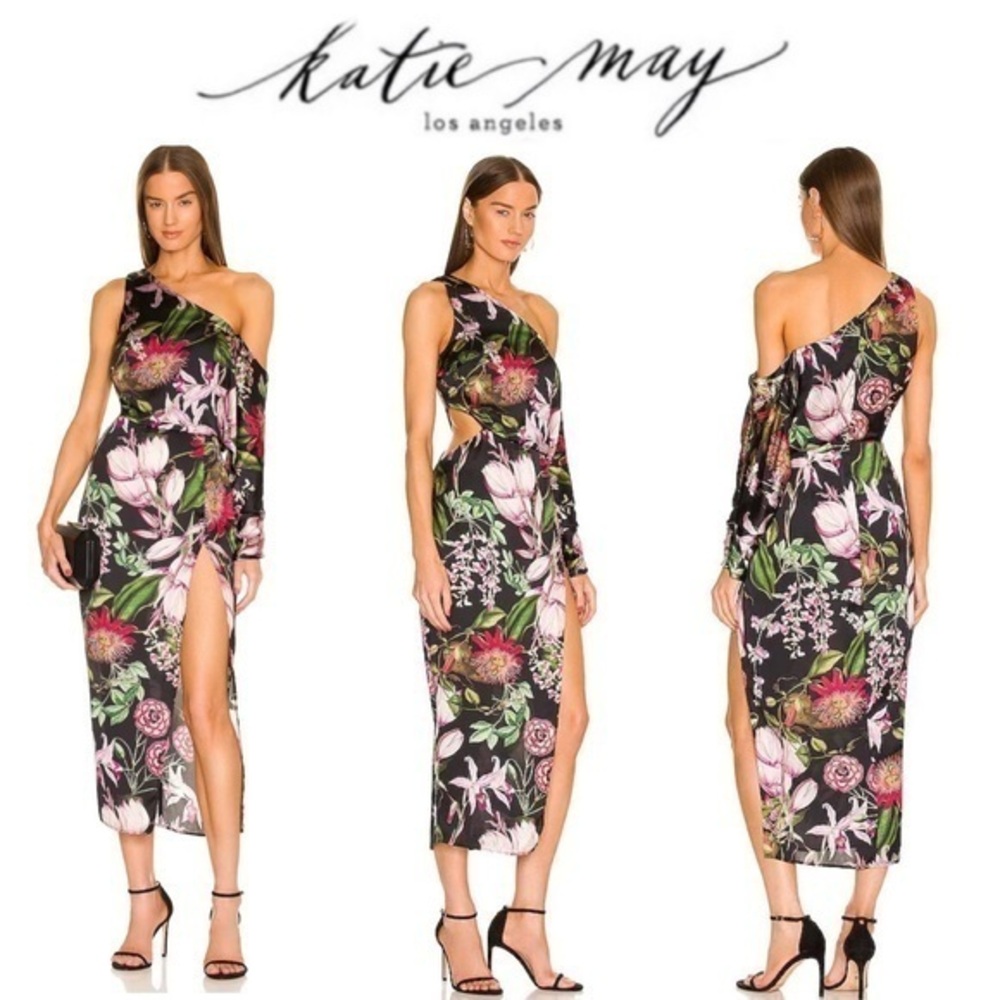 KATIE MAY Walk This Way Floral Midi Dress M 315$